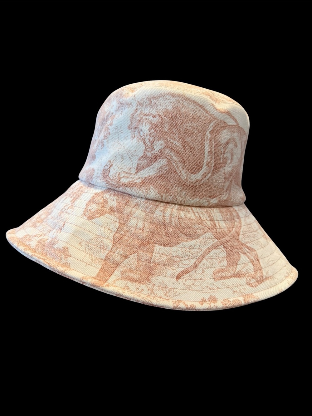 Dior Pink & Cream Lion Motif Bucket Hat